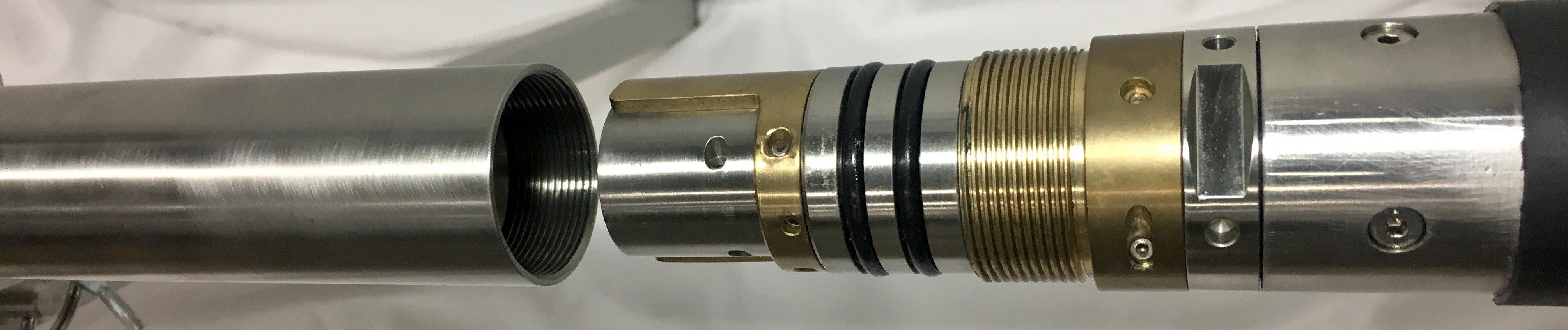 probe stands showing connection of wireline logging sondes