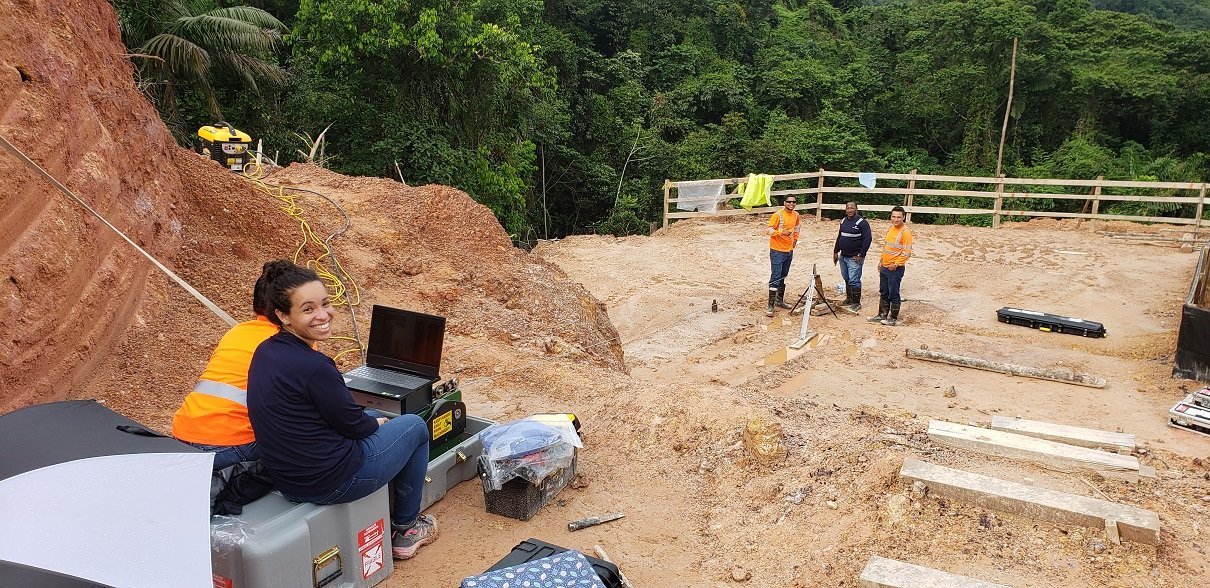 View of borehole logging field logging at Minera Panama